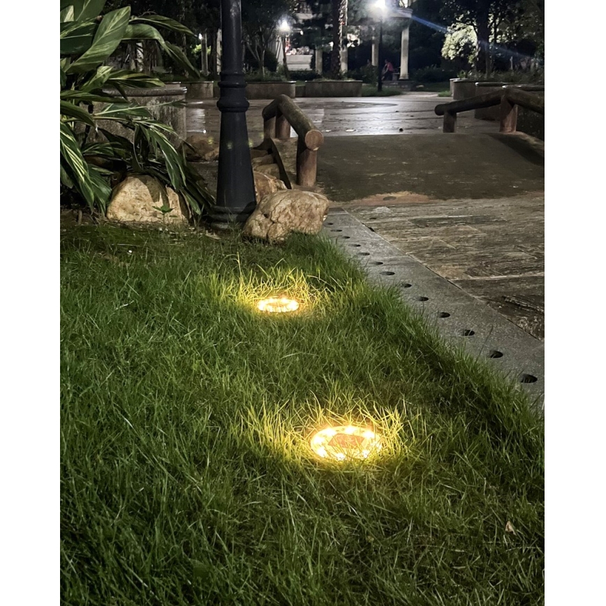 SET OM 4x LED Utomhusbelysning med solcell och sensor LED/0,048W/2V IP68 600 mAh