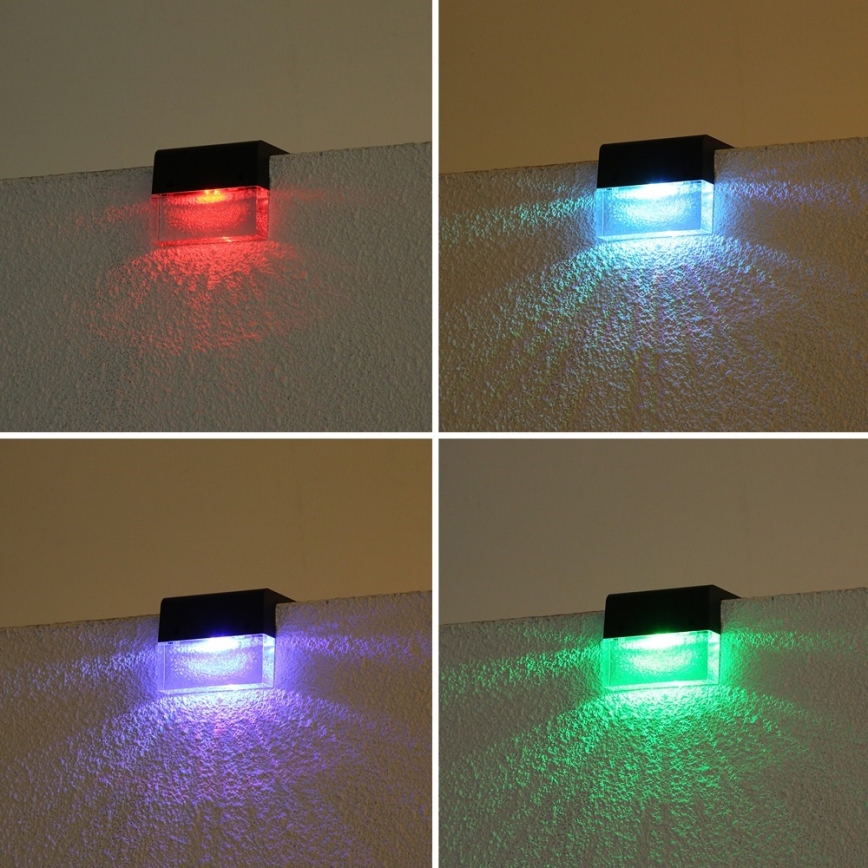 KIT 6x LED RGB Solcellsvägglampa LED/1W/1,2V 3500K IP65