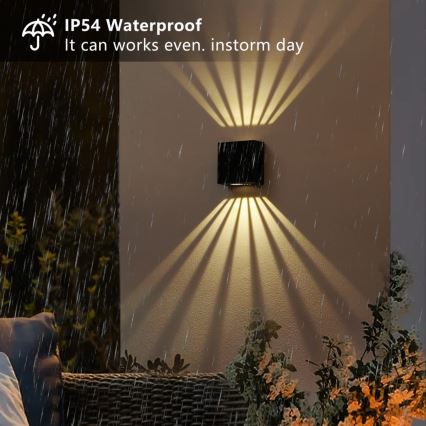 LED Solcellsvägglampa LED/2W/3,7V 4000K IP44 1300 mAh