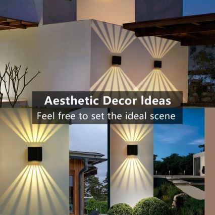 LED Solcellsvägglampa LED/2W/3,7V 4000K IP44 1300 mAh