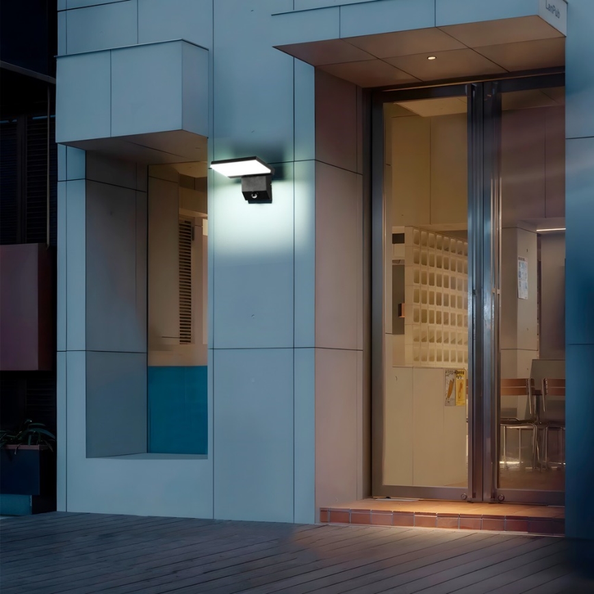 LED utomhusvägglampa med inbyggd rörelsesensor MODERN LED/18W/230V IP65