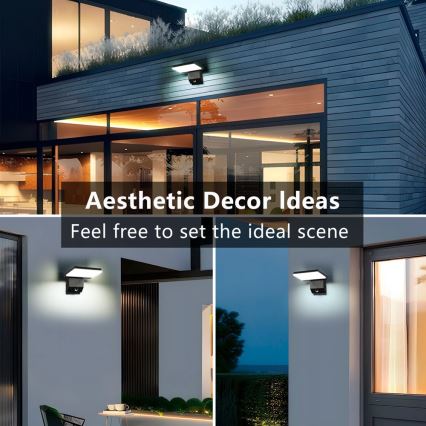 LED utomhusvägglampa med inbyggd rörelsesensor MODERN LED/18W/230V IP65