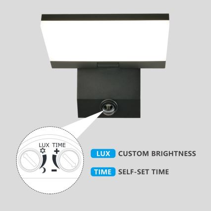 LED utomhusvägglampa med inbyggd rörelsesensor MODERN LED/18W/230V IP65