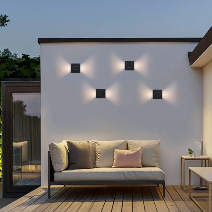 LUXLINE LED utomhusväggarmatur 6W/230V 3000K IP54 svart