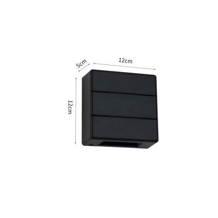 LUXLINE LED utomhusväggarmatur 6W/230V 3000K IP54 svart