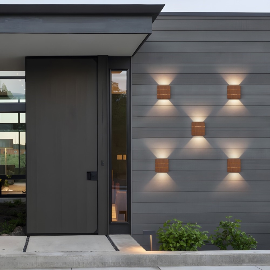 LED utomhusvägglampa LUXLINE 6W/230V 3000K IP54 valnöt