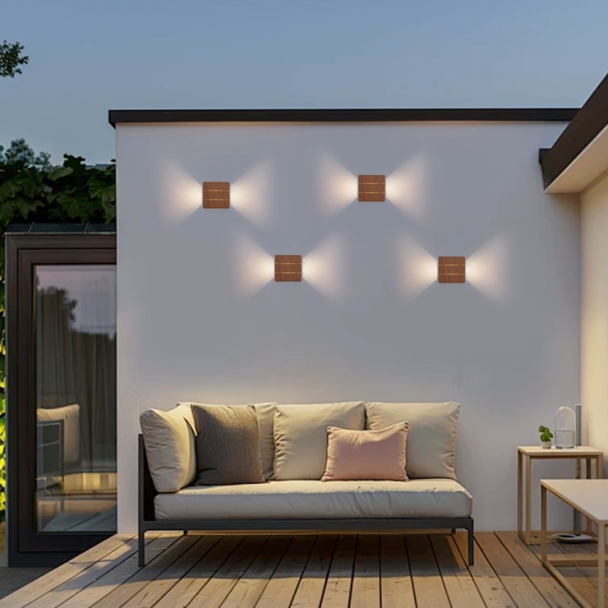LED utomhusvägglampa LUXLINE 6W/230V 3000K IP54 valnöt