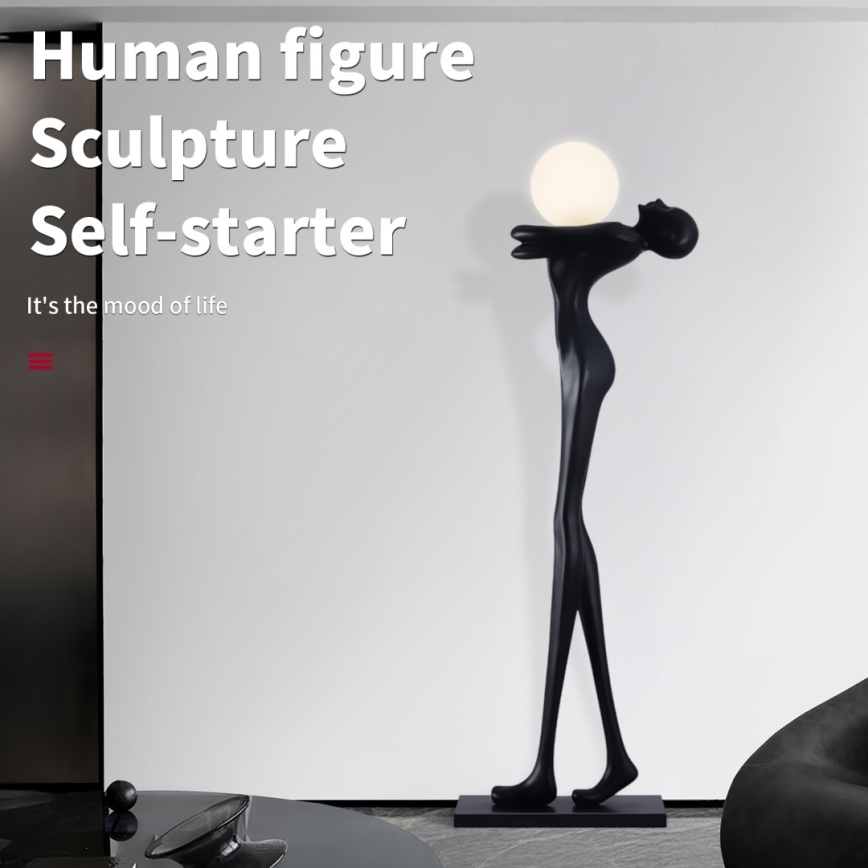 Golvlampa SILUETTE 1xE27/25W/230V 175 cm Silhuett av kvinna