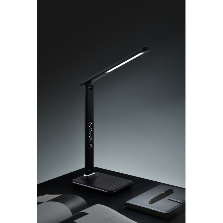 Immax 08930L - LED Dimbar Bordslampa med skärm KINGFISHER LED/9W/230V/12V svart