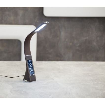 LED Dimbar Bordslampa med en skärm läder LEATHER LED/7W/230V