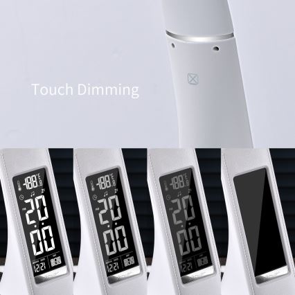 Immax 08949L - LED Dimbar Bordslampa med en skärm läder LEATHER LED/7W/230V vit