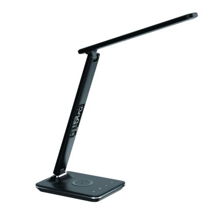LED Dimbar skrivbordslampa med trådlös QI-laddning och USB KINGFISHER LED/8,5W/230V svart