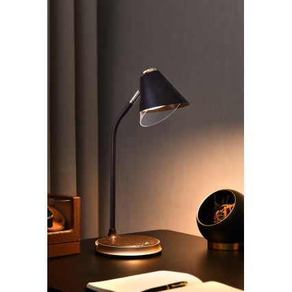 LED Dimbara bordslampa med trådlös laddning FINCH LED/9W/12/230V brun/guld