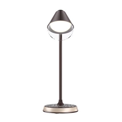 LED Dimbara bordslampa med trådlös laddning FINCH LED/9W/12/230V brun/guld