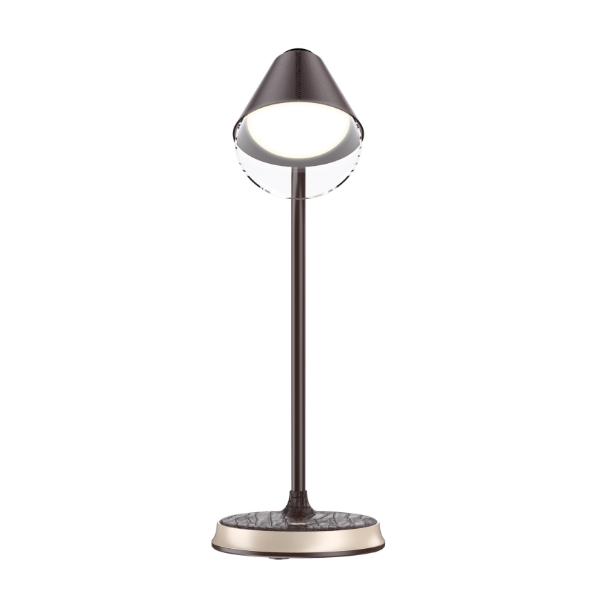 LED Dimbara bordslampa med trådlös laddning FINCH LED/9W/12/230V brun/guld
