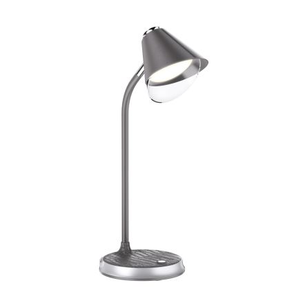 LED Dimbart skrivbordslampa med trådlös laddning FINCH LED/9W/12/230V grå/glansig krom