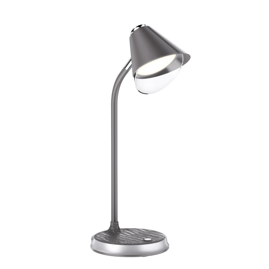 LED Dimbart skrivbordslampa med trådlös laddning FINCH LED/9W/12/230V grå/glansig krom