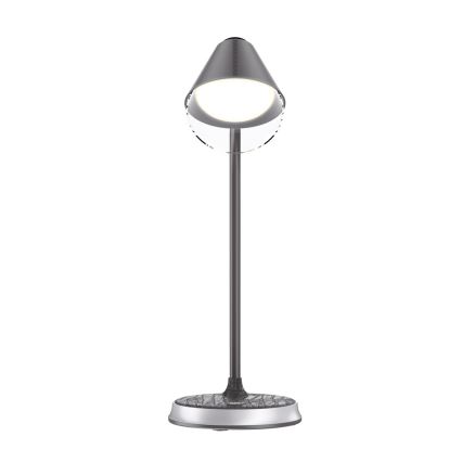 LED Dimbart skrivbordslampa med trådlös laddning FINCH LED/9W/12/230V grå/glansig krom