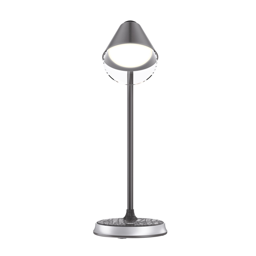 LED Dimbart skrivbordslampa med trådlös laddning FINCH LED/9W/12/230V grå/glansig krom