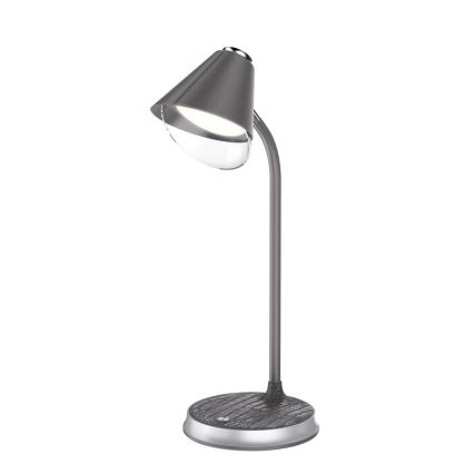 LED Dimbart skrivbordslampa med trådlös laddning FINCH LED/9W/12/230V grå/glansig krom