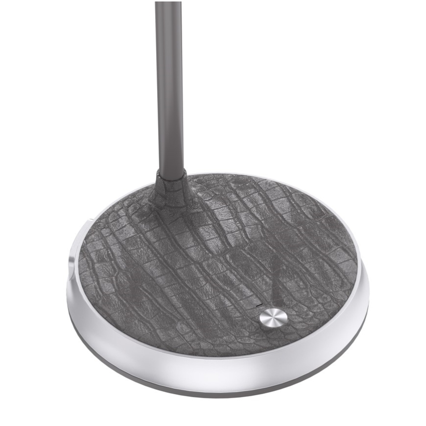 LED Dimbart skrivbordslampa med trådlös laddning FINCH LED/9W/12/230V grå/glansig krom