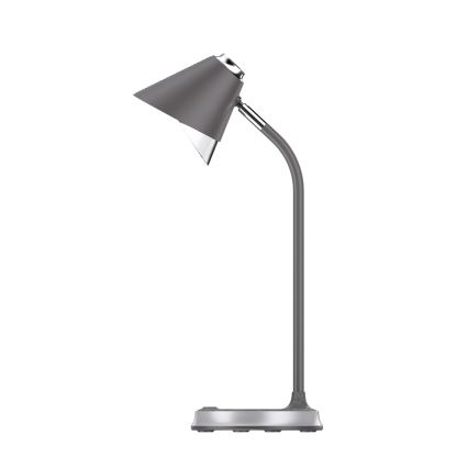 LED Dimbart skrivbordslampa med trådlös laddning FINCH LED/9W/12/230V grå/glansig krom
