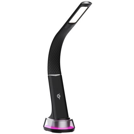LED RGB Dimbara bordslampa med trådlös laddning CORELLA LED/7W/12/230V svart