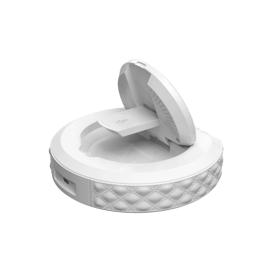 Väckarklocka med LCD-display och trådlös Qi-laddare 27W/9V 220 mAh vit