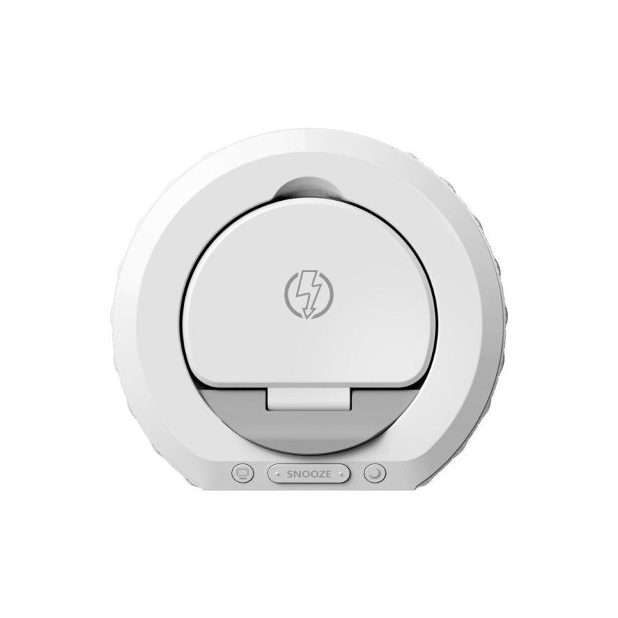 Väckarklocka med LCD-display och trådlös Qi-laddare 27W/9V 220 mAh vit