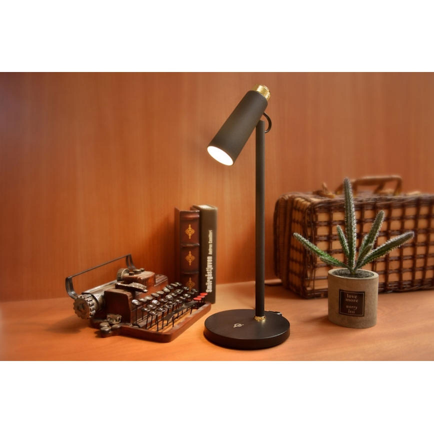LED Dimbar bordslampa med trådlös Qi laddar TIT LED/12W/230V svart