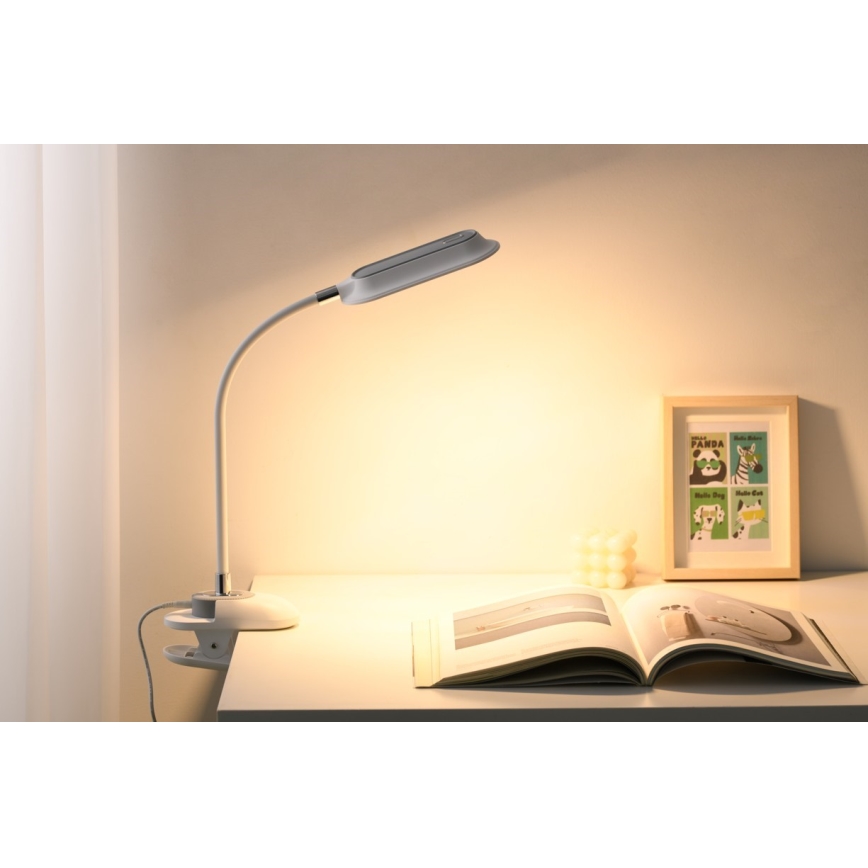 LED+CCT Dimmbar bordslampa med klämma CLIP LED/7,5W/230V 3000/4200/5000K vit