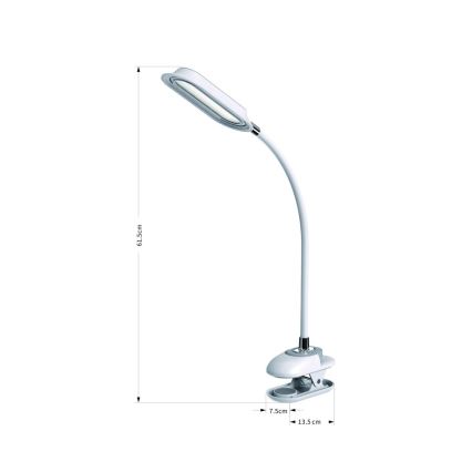 LED+CCT Dimmbar bordslampa med klämma CLIP LED/7,5W/230V 3000/4200/5000K vit