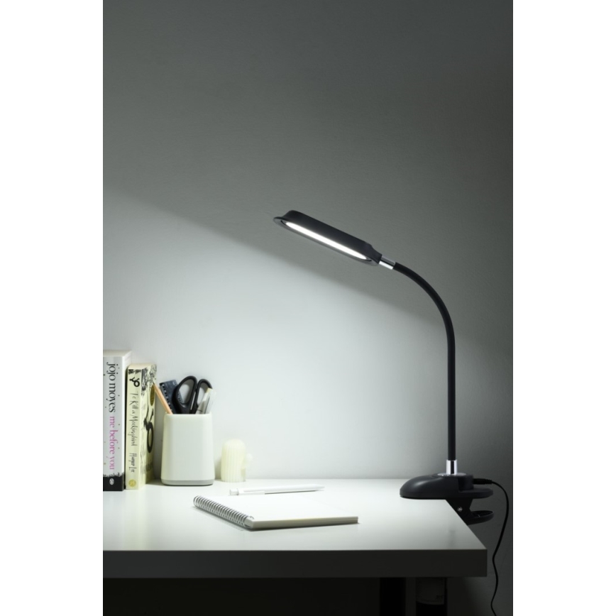 LED+CCT Dimbar skrivbordslampa med klämma CLIP LED/7,5W/230V 3000/4200/5000K svart