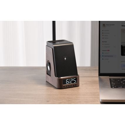 LED+CCT dimbar bordslampa med trådlös QI-laddning IDEAL LED/8W/230V 2700/4000/5000K brun