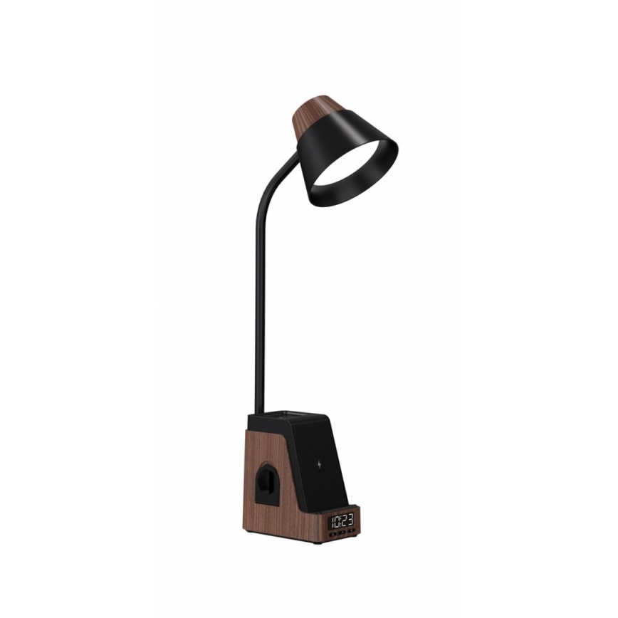 LED+CCT dimbar bordslampa med trådlös QI-laddning IDEAL LED/8W/230V 2700/4000/5000K brun