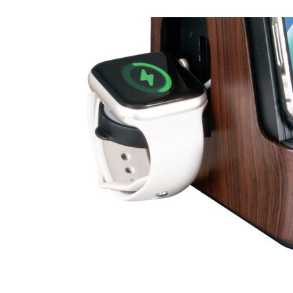 LED+CCT dimbar bordslampa med trådlös QI-laddning IDEAL LED/8W/230V 2700/4000/5000K brun