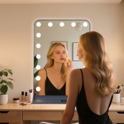 Dimbart HOLLYWOOD sminkspegel LED/18W/230V 3000/4200/6000K, grå