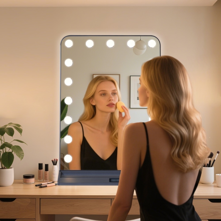Dimbart HOLLYWOOD sminkspegel LED/18W/230V 3000/4200/6000K, grå