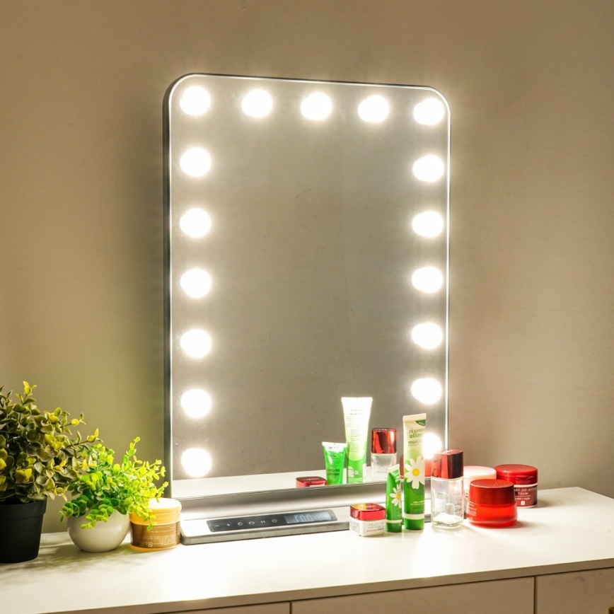 Dimbart HOLLYWOOD sminkspegel LED/18W/230V 3000/4200/6000K, grå