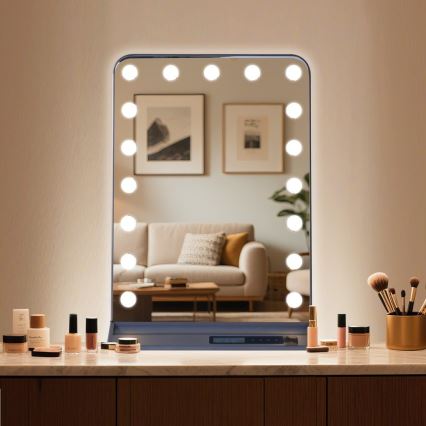 Dimbart HOLLYWOOD sminkspegel LED/18W/230V 3000/4200/6000K, grå