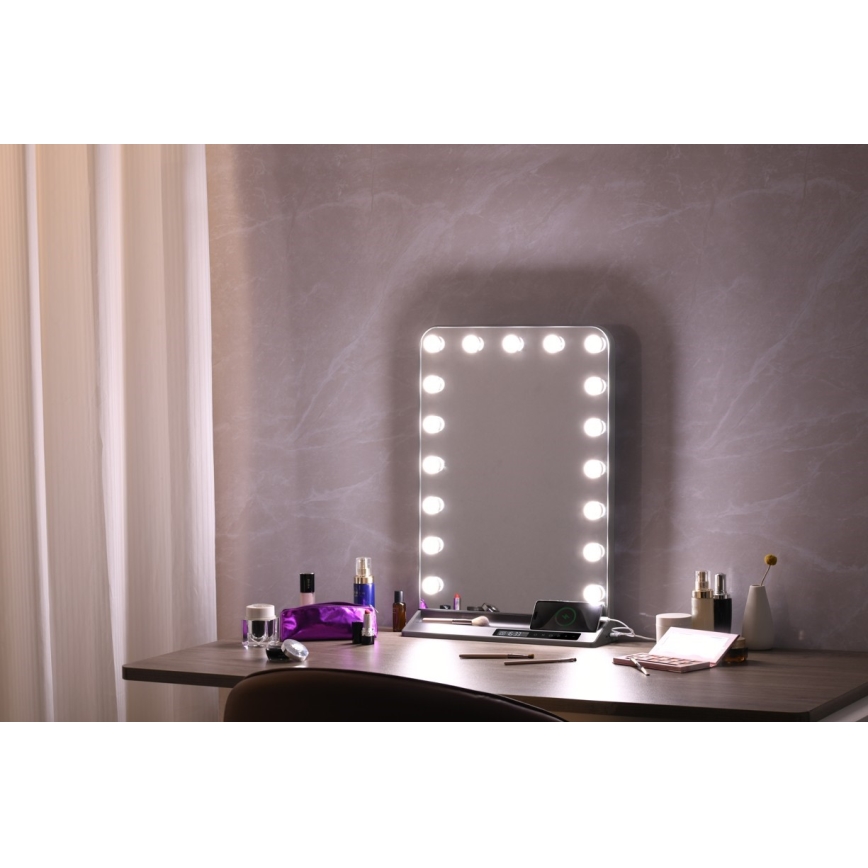 Dimbart HOLLYWOOD sminkspegel LED/18W/230V 3000/4200/6000K, grå