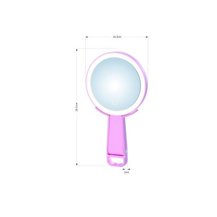 Immax 09102L - LED+CCT dimmbar sminkspegel SWEET LED/3W/5V rosa