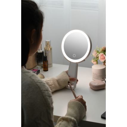 Immax 09103L - LED+CCT Dimbart sminkspegel SWEET LED/3W/5V vit