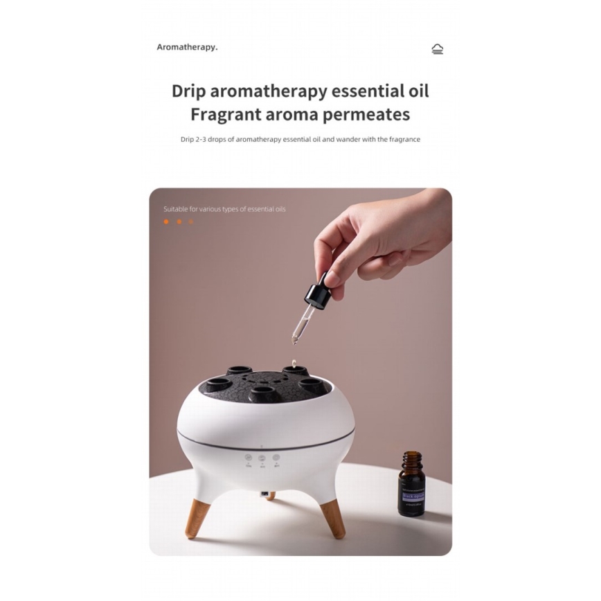 Immax 09104L - Aromadiffusor och luftfuktare JELLYFISH LED/11W/5V