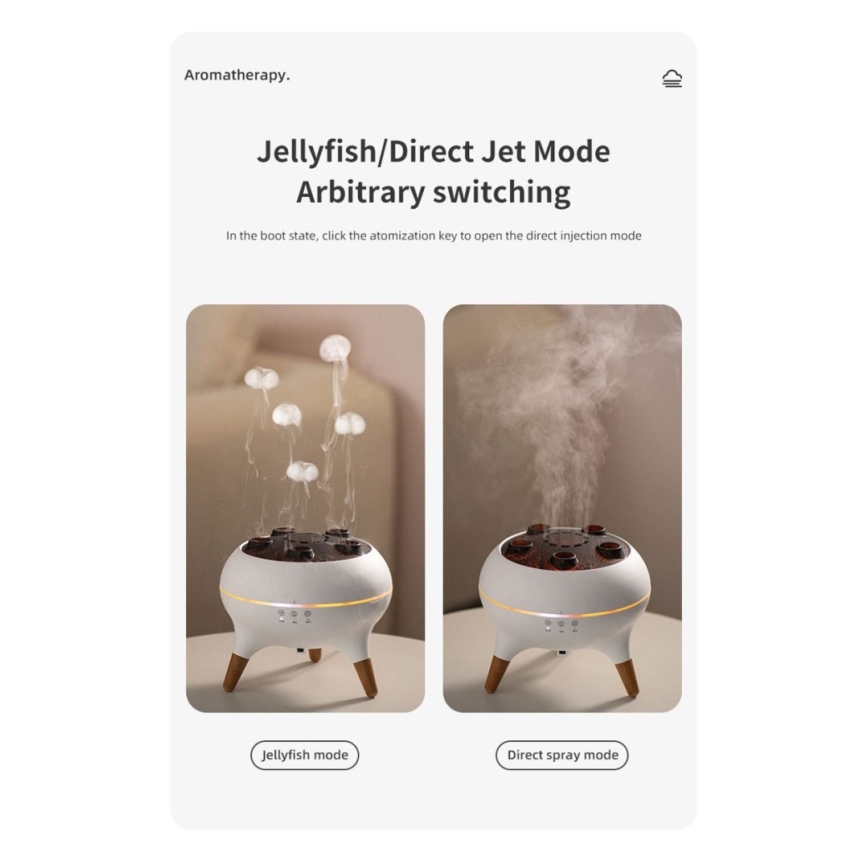 Immax 09104L - Aromadiffusor och luftfuktare JELLYFISH LED/11W/5V