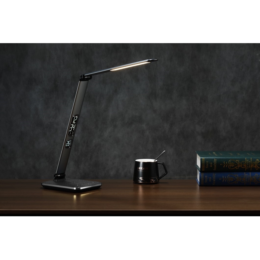 LED-dimbar bordslampa LED/8,5W/230V med trådlös laddning silverfärgad