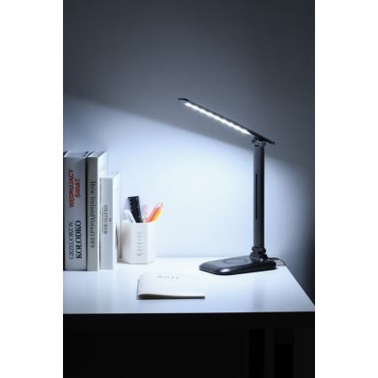 LED-dimmbar bordslampa med trådlös Qi-laddning och USB LUMI LED/7W/230V svart