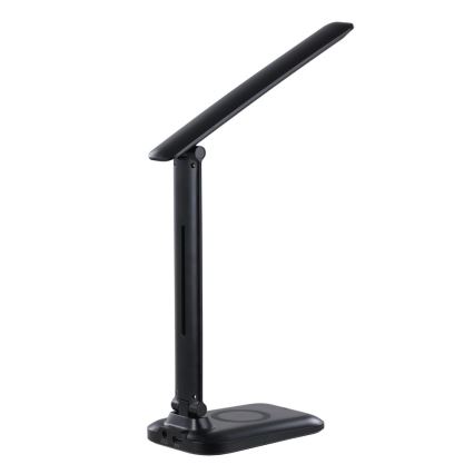 LED-dimmbar bordslampa med trådlös Qi-laddning och USB LUMI LED/7W/230V svart