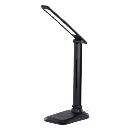 LED-dimmbar bordslampa med trådlös Qi-laddning och USB LUMI LED/7W/230V svart