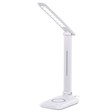 Dimmbar LED-skrivbordslampa med trådlös QI-laddning och USB LUMI LED/7W/230V vit